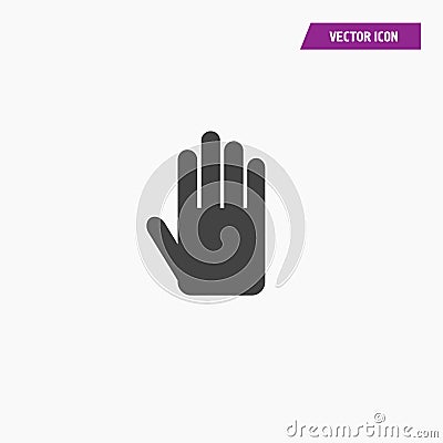 Palm, Hand icon vector, filled flat sign. Vector Illustration